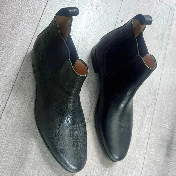 TAFT Black Leather Chelsea Pull On Ankle Boots Handcrafted In Spain Size 10 - Picture 5 of 7